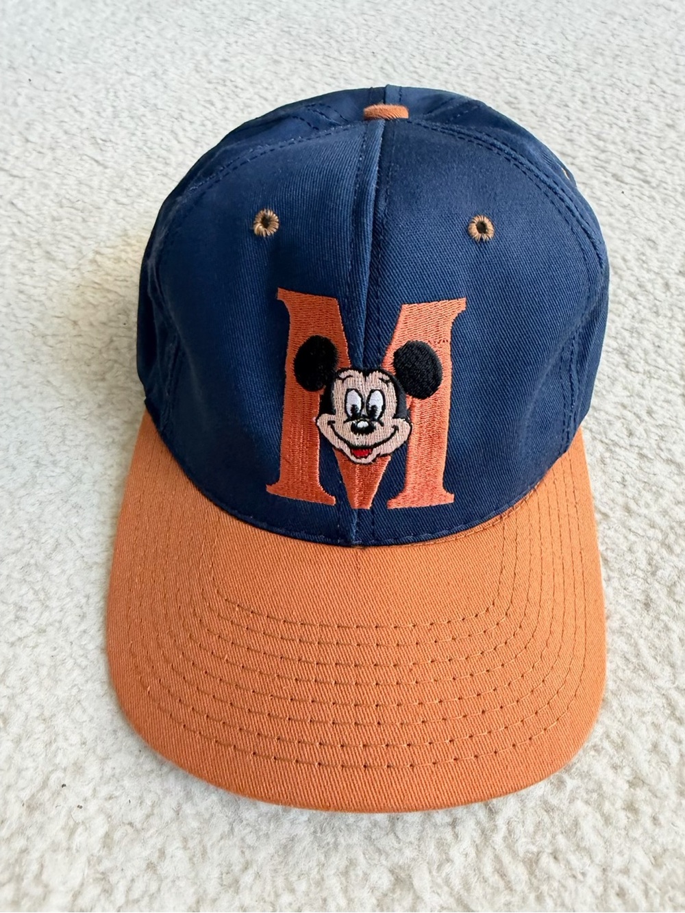 Vintage early 90s 1990s Disney Mickey Mouse Embroidered Baseball Cap Hat
